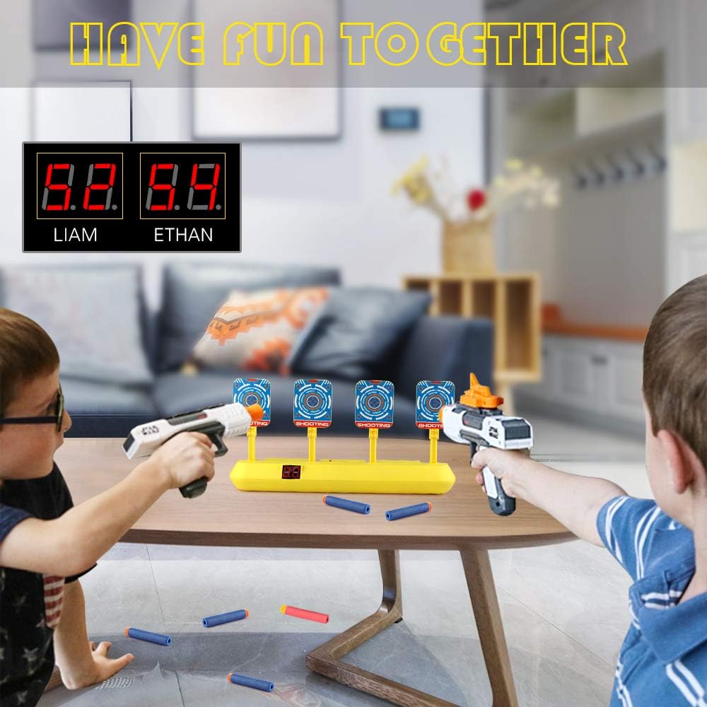 Blasland Digital Target - Electronic Auto Scoring Reset Shooting Digital Target Toy with 4 Targets (20 Pcs Darts and 1 Hand Wrist Band Included): Toys & Games
