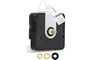 DEEWISH Quartz Clock Movement Replacement Clock Mechanism Battery Operated, Wall Clock Parts for Do It Yourself (33/64 inch Total Shaft Length, No Hands)