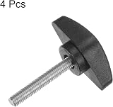 Sourcing Map 4Pcs Tee Wing Knobs M5 x 30mm Black Thumb Screws view 3