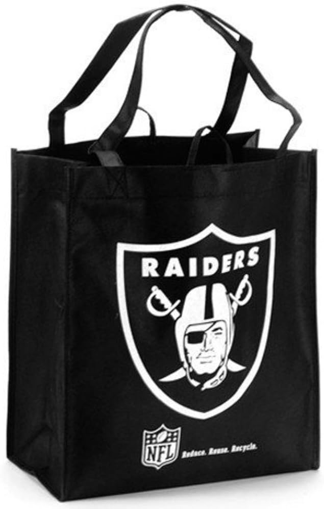 NFL Oakland Raiders Black Reusable Tote Bag Amazon.co.uk Sports