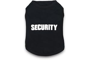 DroolingDog Dog Shirts Dog Clothes Dog T-shirt with Security Pattern Pet Shirts for Small Dogs Boy Puppy Vest, Small, Black