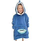 Wearable Blanket Kids 3-10yr, Fun Animal Kids Blanket Hoodie, Hooded Sweatshirt, Oversized Comfy Hoodie Boys, Girls, Toddlers