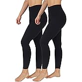 90 Degree By Reflex High Waist Power Flex Tummy Control Leggings -Black 2 Pack - XS