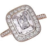 Viyuroyk 925 Sterling Silver Shiny Princess Cut Cubic Zirconia Rings Diamond Rings for Women Jewelry Findings Earring Backs Findings
