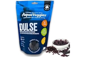Aqua Veggies Organic Whole Leaf Dulse – 2oz(Pack of 1) – Atlantic Seaweed, Sun-Dried & Hand-Harvested – Rich in Iodine, B12, Vegan Protein – Gluten-Free Sea Vegetable Superfood