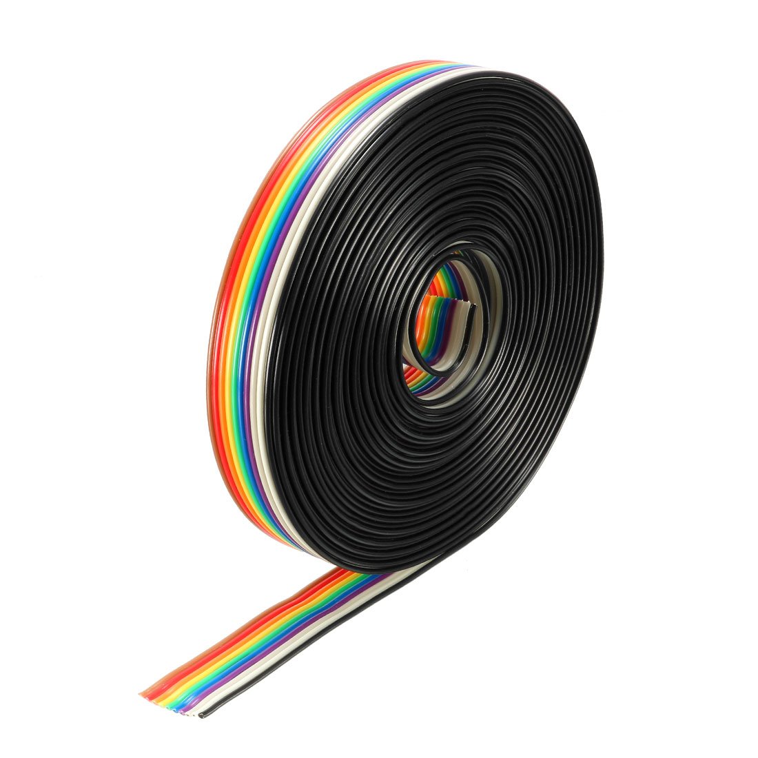 Sourcingmap Flat Ribbon Cable 10P Rainbow IDC Wire 1.27mm Pitch 5 Meters