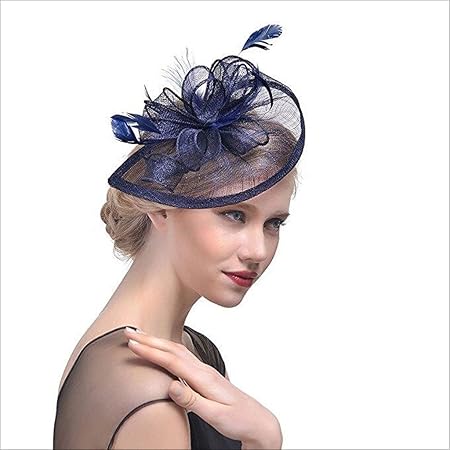 Ran Pillbox Hat Feather Flower Hair Clip Wedding Hat Bridal