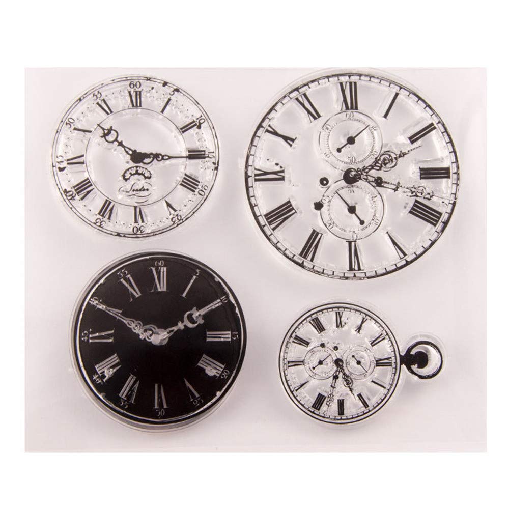 arriettycraft Clock Time Watch Rubber Clear Stamp for Card Making Clear Stamp