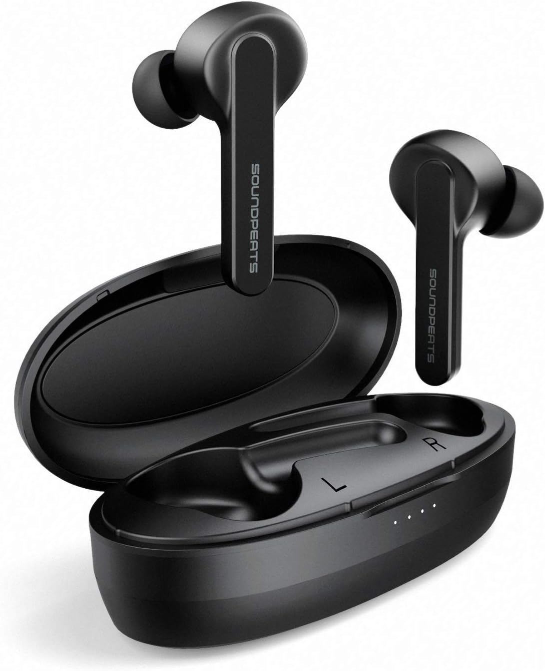 SoundPEATS True Wireless Earbuds TWS Bluetooth Headphones in-Ear Stereo Bluetooth V5.0 Earphones High Definition Mic Rechargable Wireless Headphones (Clear Calls, Smart Touch, IPX5, 24 Hours Playtime)