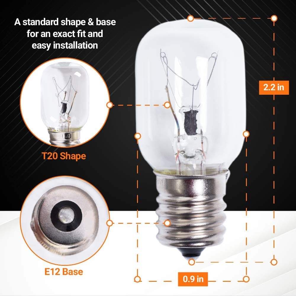 Ultra Durable 8206232A Microwave Light Bulb 40W E17 125V Replacement Part by Blue Stars - Exact Fit for Whirlpool Maytag Microwaves - Replaces 1890433 8206232 AP4512653 - Pack of 3: Home Improvement