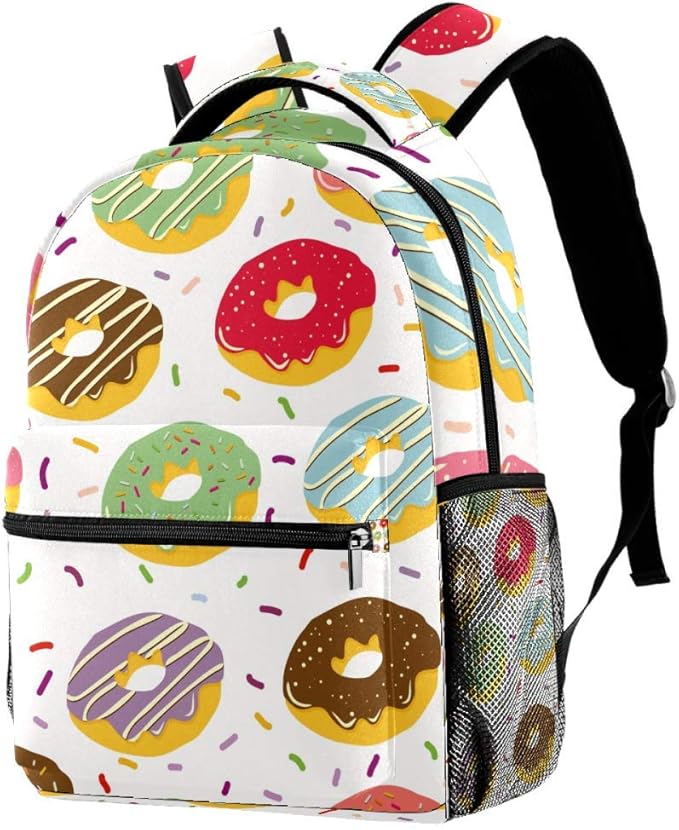 Donuts Pattern Large Backpack for Students School Bookbag Amazon.ca
