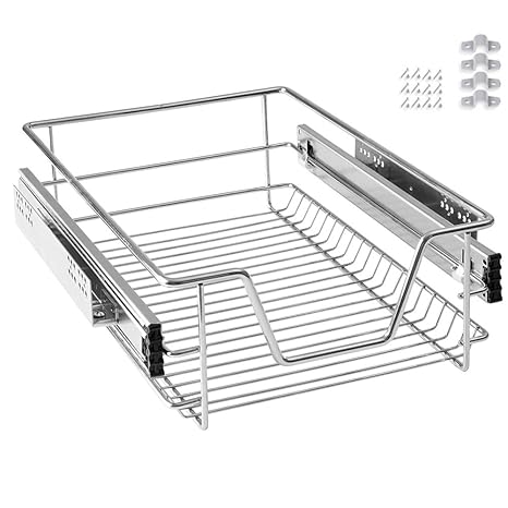 MCTECH Küchenschublade Teleskopschublade Schrankauszug Schlafzimmerschränke Küchenschrank Vollauszug Schublade (40cm)