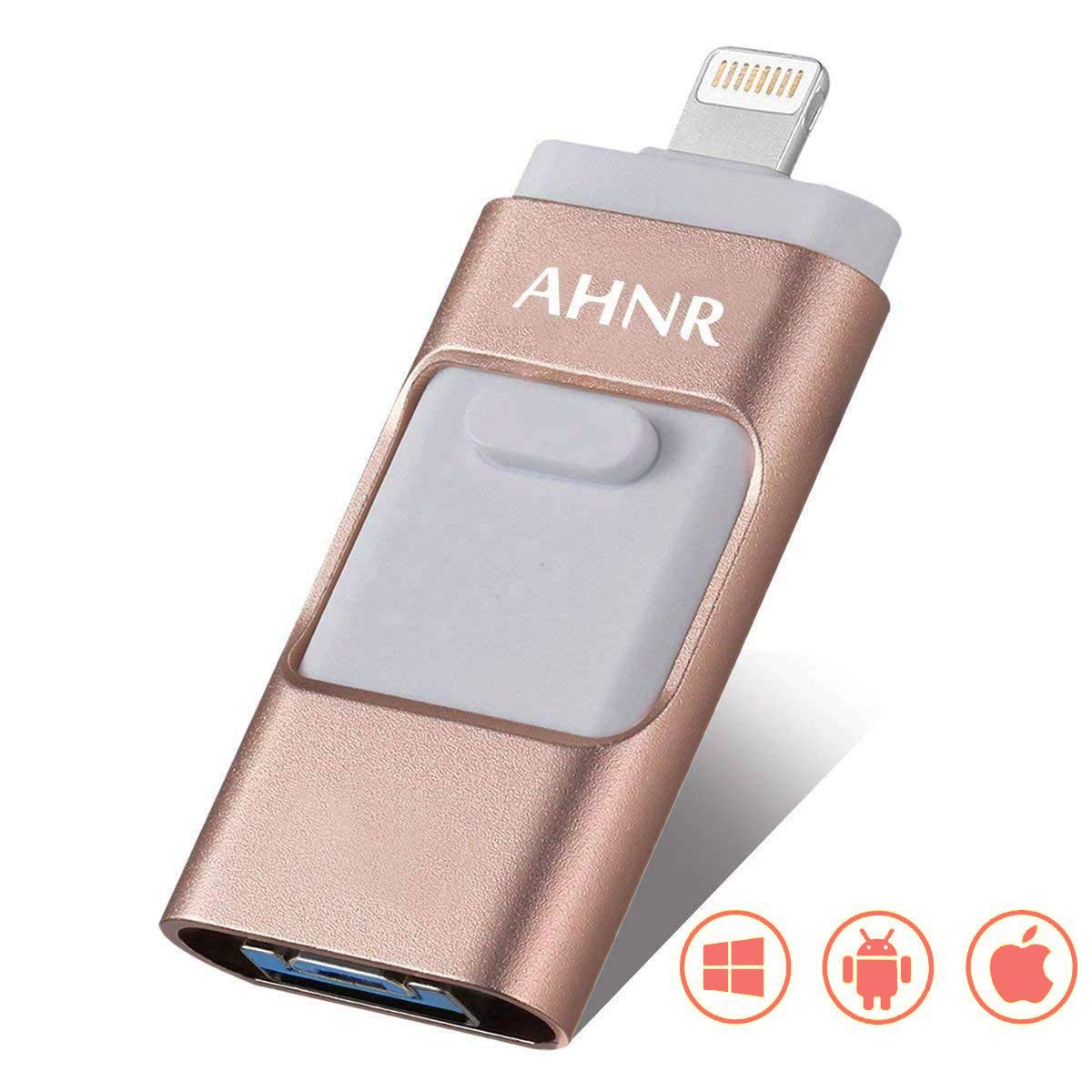 USB Flash Drives for iPhone 128GB [3in1] Lightning OTG Jump Drive
