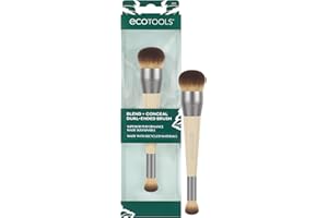 EcoTools Blend + Conceal Dual-Ended Makeup Brush, Foundation & Concealer Brush For Liquid & Cream Formulas, Face Makeup Brush