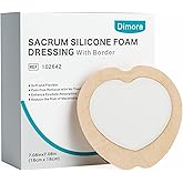 Dimora Sacrum Foam Wound Dressing (20 Packs)- Silicone Foam Bandages Adhesive Border 7"x7", Absorbent Sacral Pads Waterproof Breathable Bed Sore Pressure Dressing