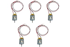 LETHAN CORPORATION Lethan Rectangular Mini Motor 1.5-3V, 7mm Shaft Length w/ 12" Lead Wires (Pack of 5)