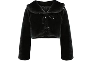 HCABL Girls Faux Fur Dress Coat Flower Girl Bolero Jacket Princess Cape Winter 1-10…