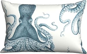 ~ Throw Pillow Case,Octopus Oasis in Sea Home Decor Decorative Cushion Case for Sofa Bedroom Car 20 X 30 Inch