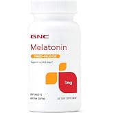 GNC Melatonin 3 mg - 60 Tablets (60 Servings) | Time-Release Formula that Supports a Restful Night's Sleep, Especially Helpful for Frequently Changing Sleep Schedules