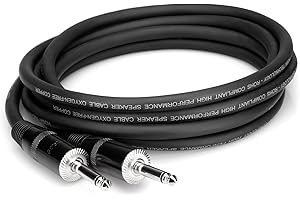Hosa SKJ-403 Pro Speaker Cable, REAN 1/4 Inch TS to Same, 3 Feet