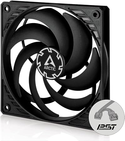 ARCTIC P12 Slim PWM PST 120mm PC Fan 300-2100 RPM Low 15 mm Height Black