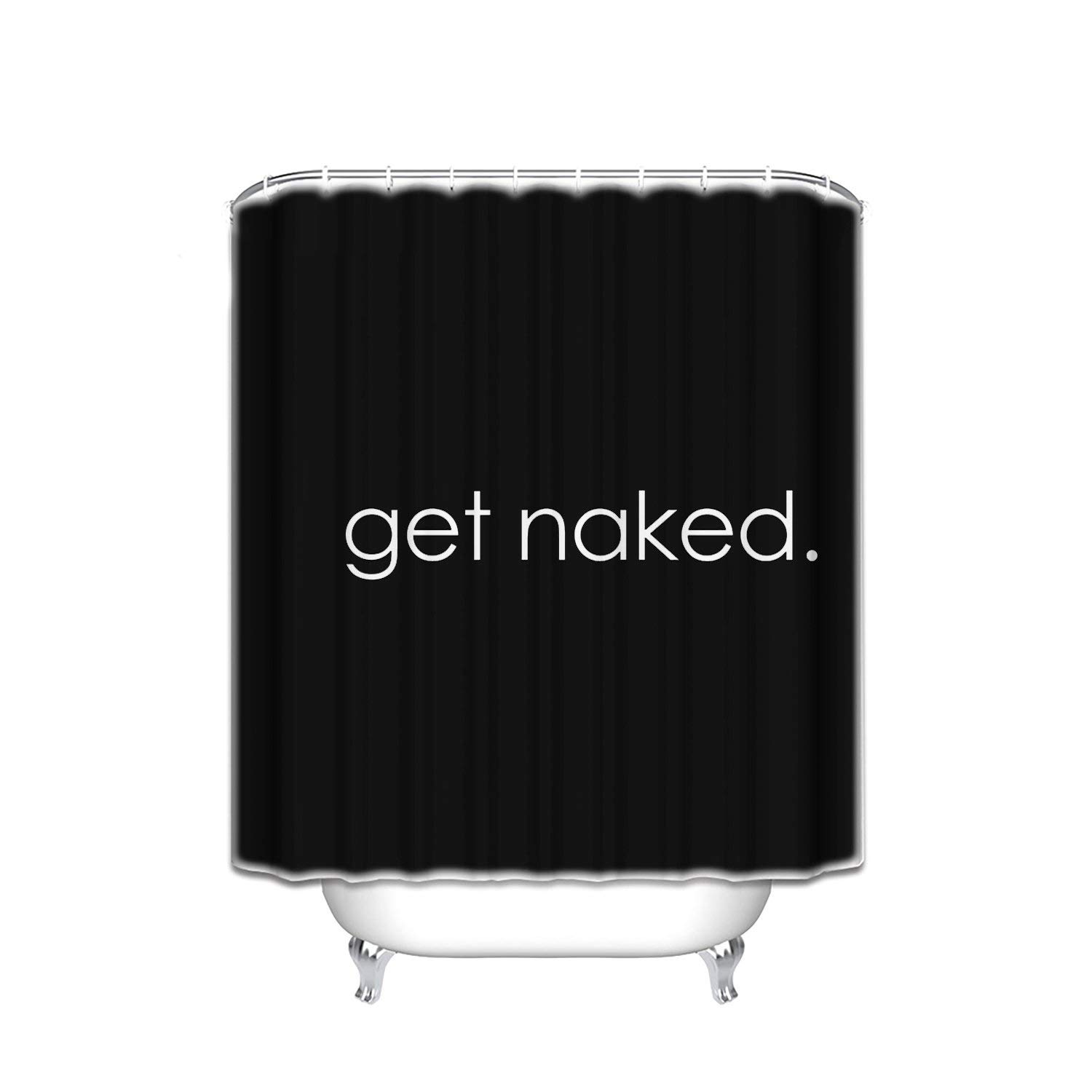 Amazon Com Get Naked Black Decorative Fabric Shower Curtain My XXX