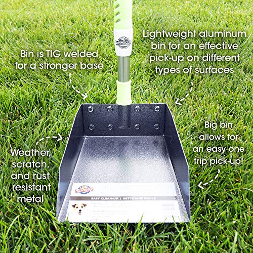 Spotty Aluminum Telescoping Metal Handled Poop Tray with Rake Sturdy