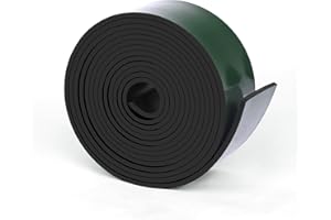 HooTown Adhesive Solid Rubber Strips, 2” Wide x 1/8" Thick x 120" Long Self Neoprene Rubber Sheets Rolls with Adhesive Backing for DIY Gaskets, Pads, Sealing, Liner, Weather Striping, Seals, Crafts