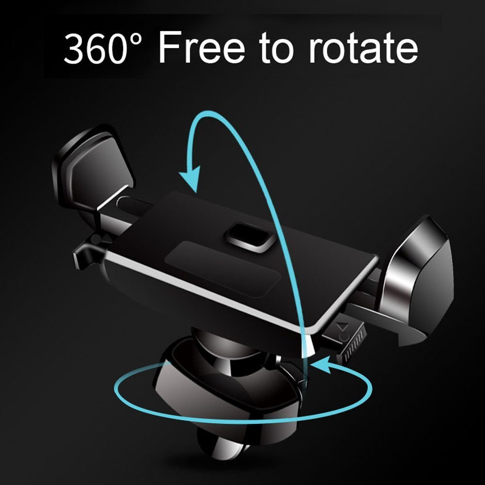 One Touch Air Vent Phone Holder Car Mount with Quick Easy Release Button and 360 Degree Rotation Cradle for IPhone car phone mount Samsung Galaxy Smartphones cell phone car mount Black INNERSO 4351537963