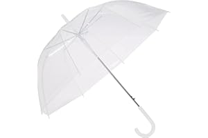 �鶹�� Basics Clear Umbrella for Rain, Round Bubble Umbrella for Wedding, With Wide Coverage (35" Canopy Diameter), Auto Open