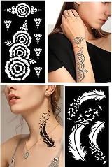 XMASIR 16 Sheets Hand Tattoo Stencil Kit Reusable Temporary Indian Arabian Body view 5