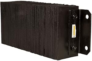 GUARDIAN INDUSTRIAL PRODUCTS Guardian Laminated Rubber Bumper for Truck Loading Dock Protection, 24" W x 10" H x 6" D, Steel Bracket 3/4" Mounting Holes