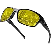 BIRCEN Night Vision Glasses for Driving: Running Cycling Sport Night Anti Glare Yellow Glasses for Men Women