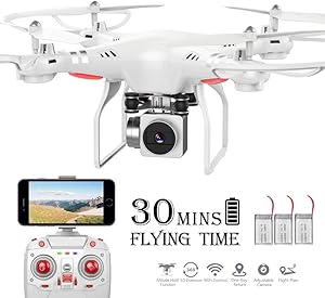 RC Drone,WiFi 4K HD Camera Live Video RC Quadcopter with Altitude Hold, Gravity Sensor Function, RTF and Easy to Fly for Beginner (Drone)