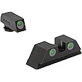 Meprolight Tru-Dot tritium night Sights set Compatible with Glock 19 17 20-25 26 27 28-35 37 39 43 43x 42 48 tritium self luminous fixed sights, Green, Orange or Yellow tritium available on rear sight