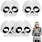 Dokeawo Skeleton Skull Mask 4 Pack - Halloween Felt Skull Masks for Adults Women Men, Halloween Mask Cosplay Costume Accessories Party Favors