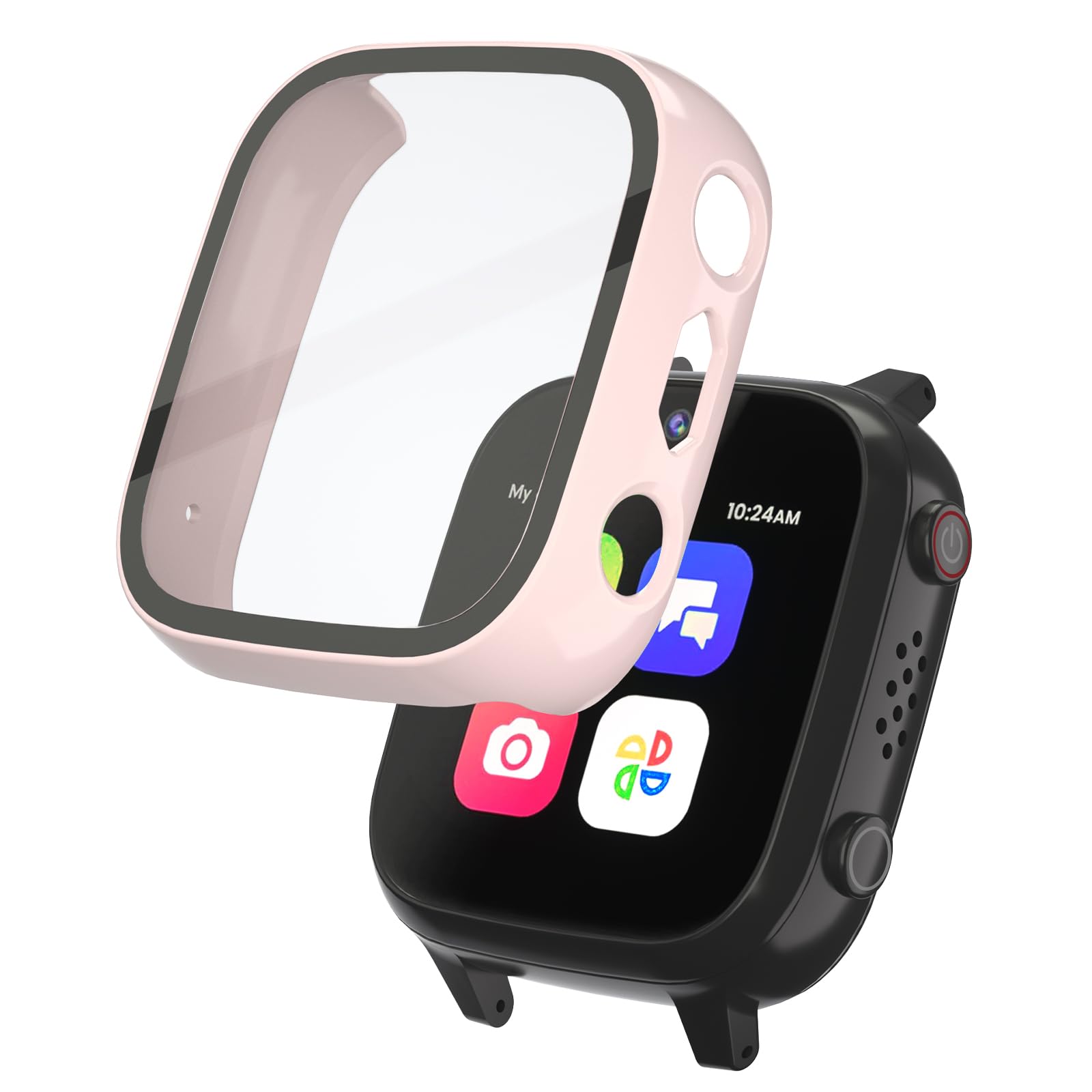 Photo 1 of SimpleThings Screen Protector Compatible with Cosmo JrTrack 3 and 4 Kids Smart Watch, 1Pack Hard PC Case with HD Clear Tempered Glass Screen Protector for Kids Boys Girls (Pink)