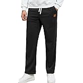 Suwangi Men’s Corduroy Casual Pants Drawstring Elastic Waist Stretch Sweatpants Straight Leg Trouser with Pockets Relaxed Fit
