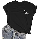 ROSEPARK Women Cute Dinosaur Graphic T-Shirts Teen Girls Funny Tees