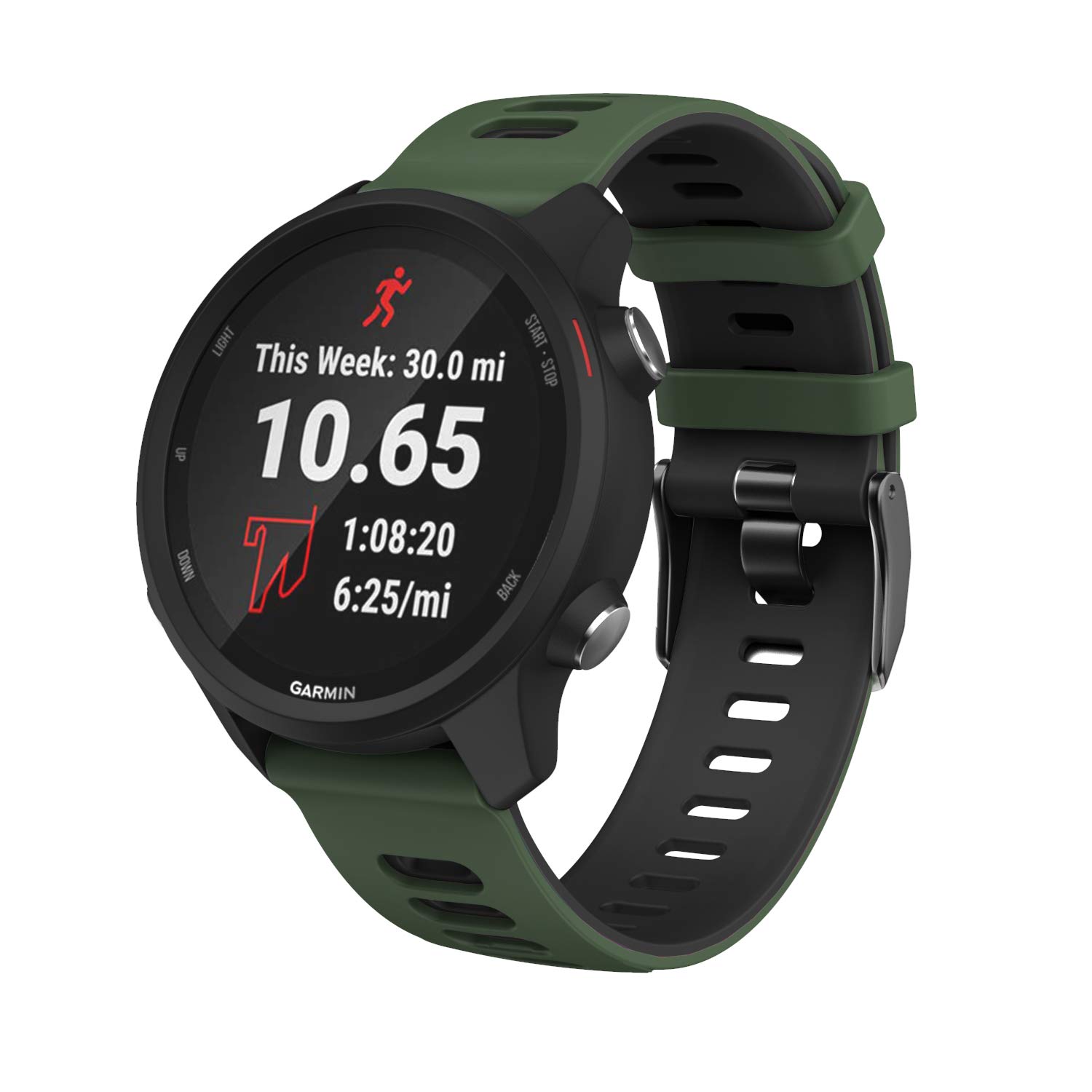 INF Replacement Strap for Garmin Forerunner 245/645/55 Watch Band, 20mm Sport Silicone Strap for Garmin Forerunner Vivoactive 3/245 Music/645 Music