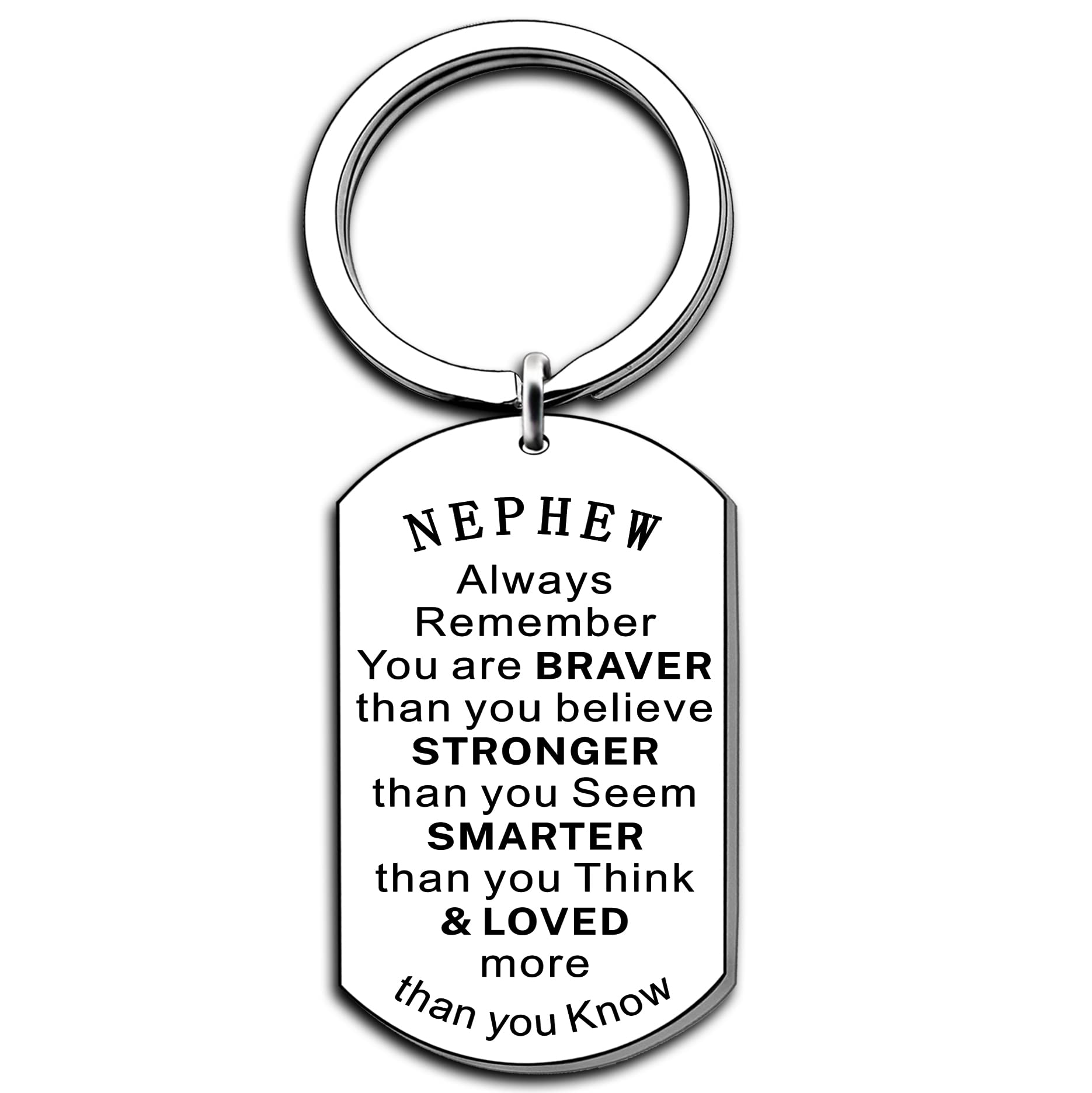 AMZQ Nephew Gifts Keyring Nephew Birthday Gifts from Auntie Uncle Inspirational Gifts for Nephew Christmas Graduation Present