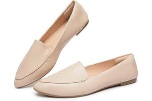 FINIWOR Loafers for Women Flats Shoes Women Pointed Toe Dress Shoes Comfortable Memory Foam Penny Loafers Slip On Shoes