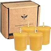 Pure Beeswax Votive Candles-4 Pack Natural Votives for Home Room Decor Party Wedding Spa,12 Hours Burn
