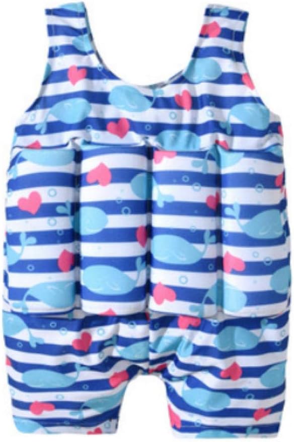 Float Training Swimsuits Toddler Girl Boy Shark Heart Striped Buoyancy One Piece Adjustable Swimwear