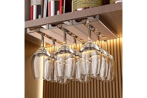 Vaisoeny Wine Glass Rack，4 Pack Wine Glass Holder Under Cabinet， Translucent Wine Glass Holder, Stemware Holder Glass Storage