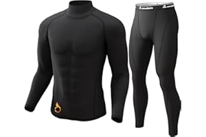 CL convallaria Thermal Underwear for Men Long Johns Fleece Lined Hunting Gear Set Base Layer for Cold Weather XS-4XL