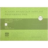 MEEDEN 10X7" Cotton Watercolor Paper Block, Textured Surface Watercolor Paper, Cold Press, 140lb/300gsm, 20 Sheets for Painti