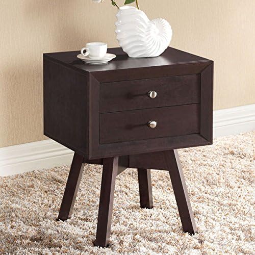 Warwick Brown Modern Mid-century Style Nightstand