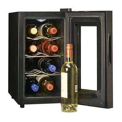 8 Bottle Freestanding Counter Top Wine Cellar Vertical Mini Drinks