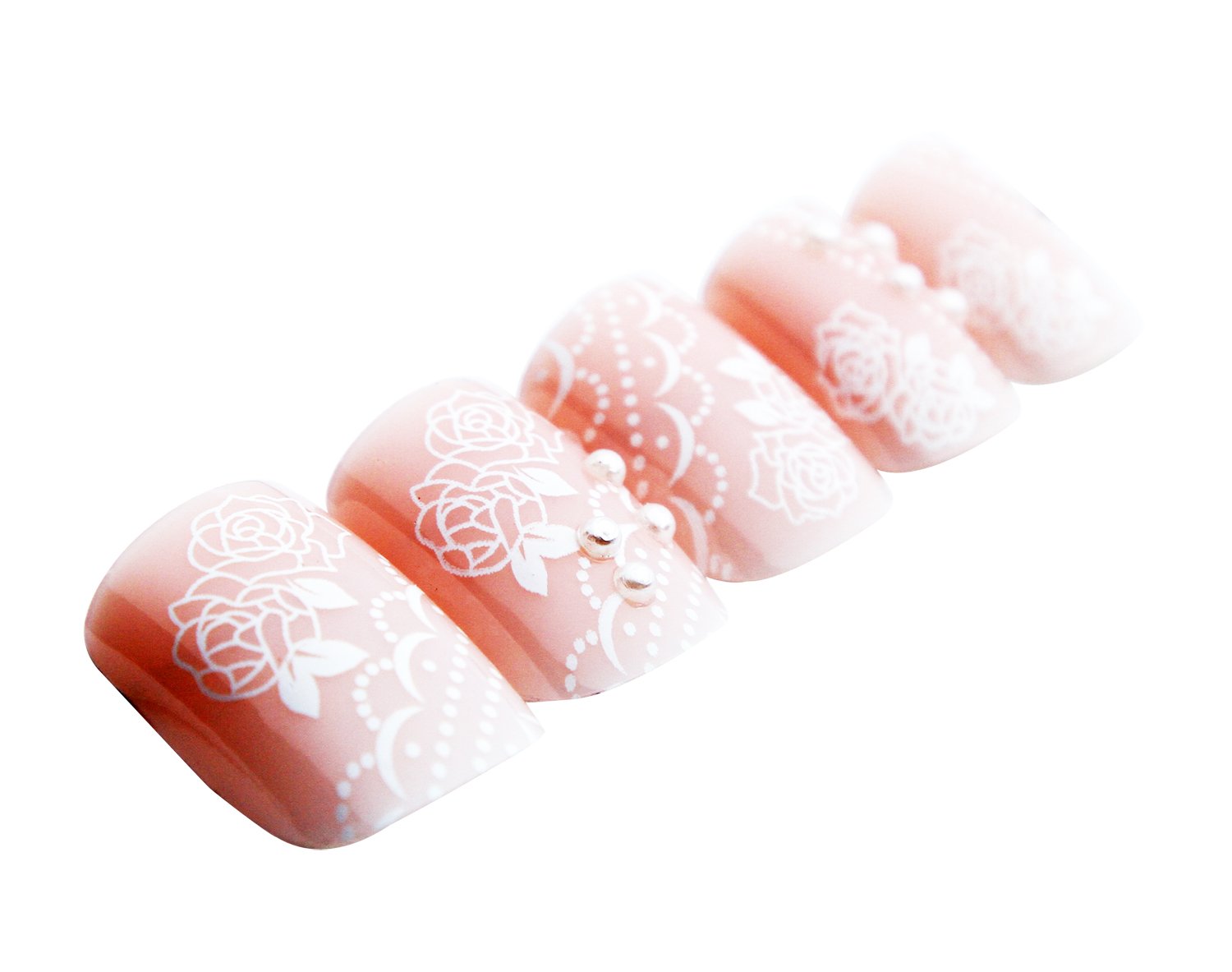 Pretty Woman 24 Fake 3d Jewelry False Nail Noble Nail File Abs Rose White Buy Online In Bahamas At Bahamas Desertcart Com Productid